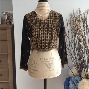 Stunning Saree Blouse Black Beaded